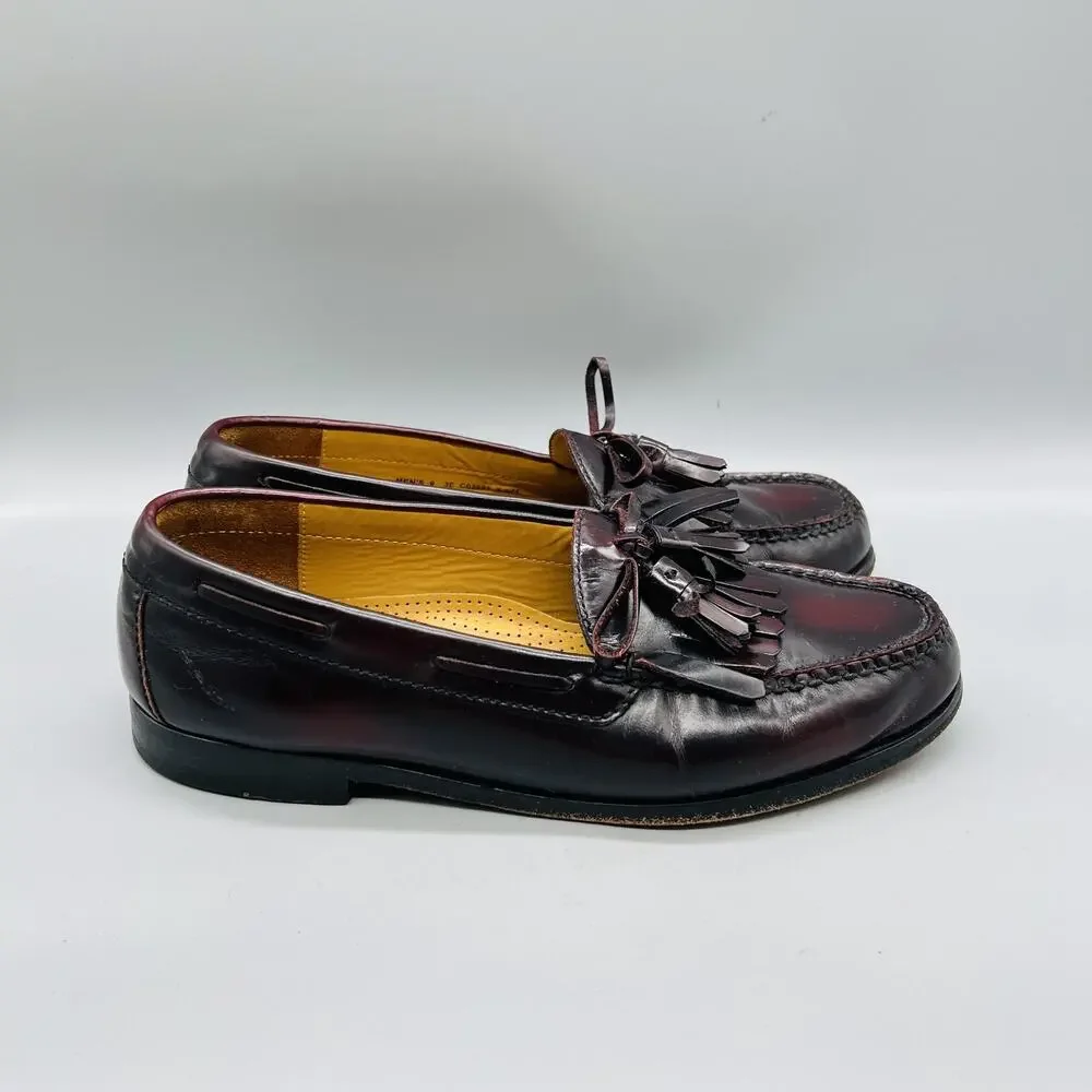 Cole Haan Shoes Mens 9 Brown Leather Kiltie Tassel Loafers Slip On Dress Classic